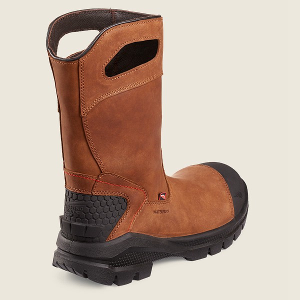 Red Wing Mens Crv™ - 11-inch Waterproof Toe Pull-on - Safety Boots Brown/Black - 7251YKBCU